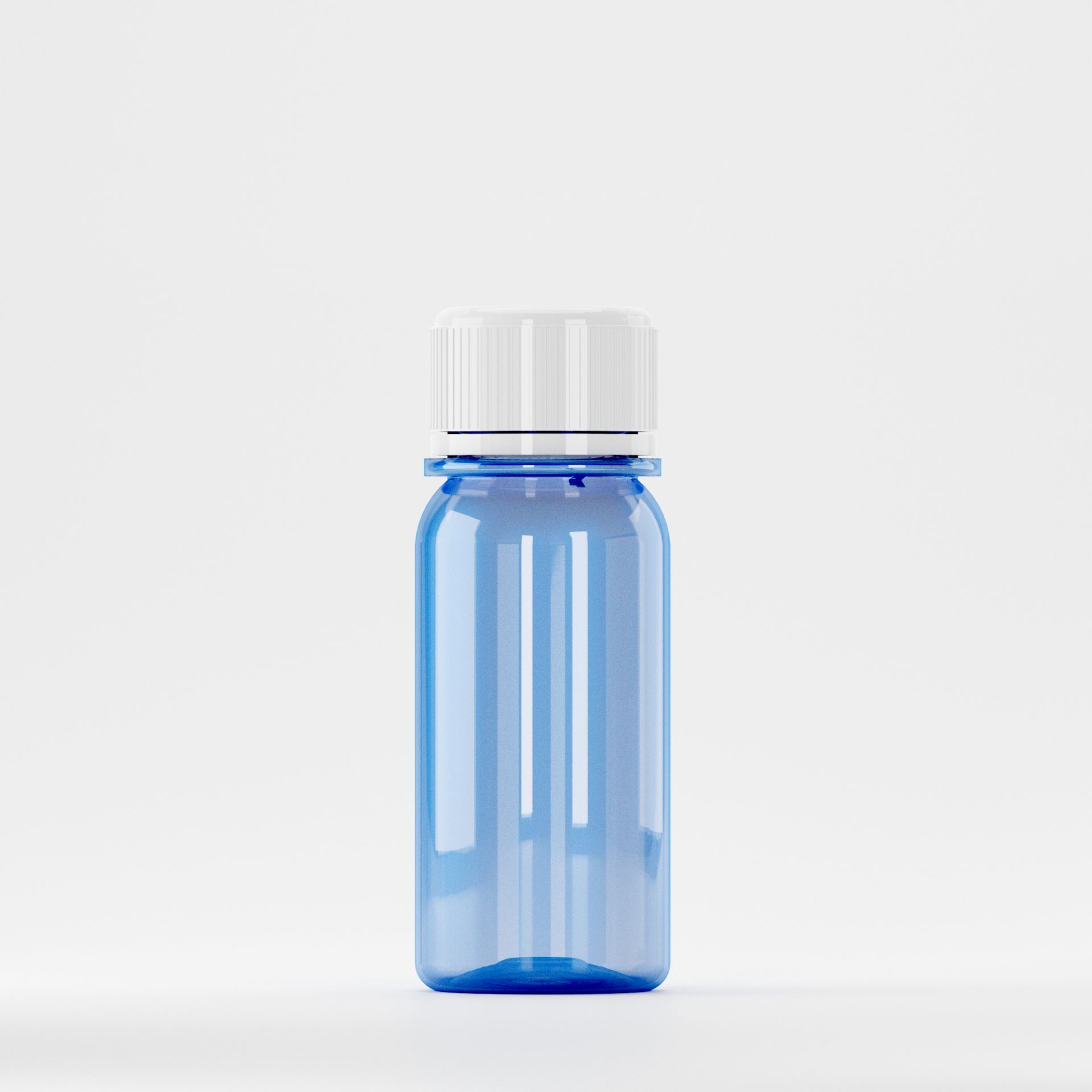 Flacon Pet 50ml, Albastru, Filet 28mm – PCO 1810 (Cu Capac Alb)