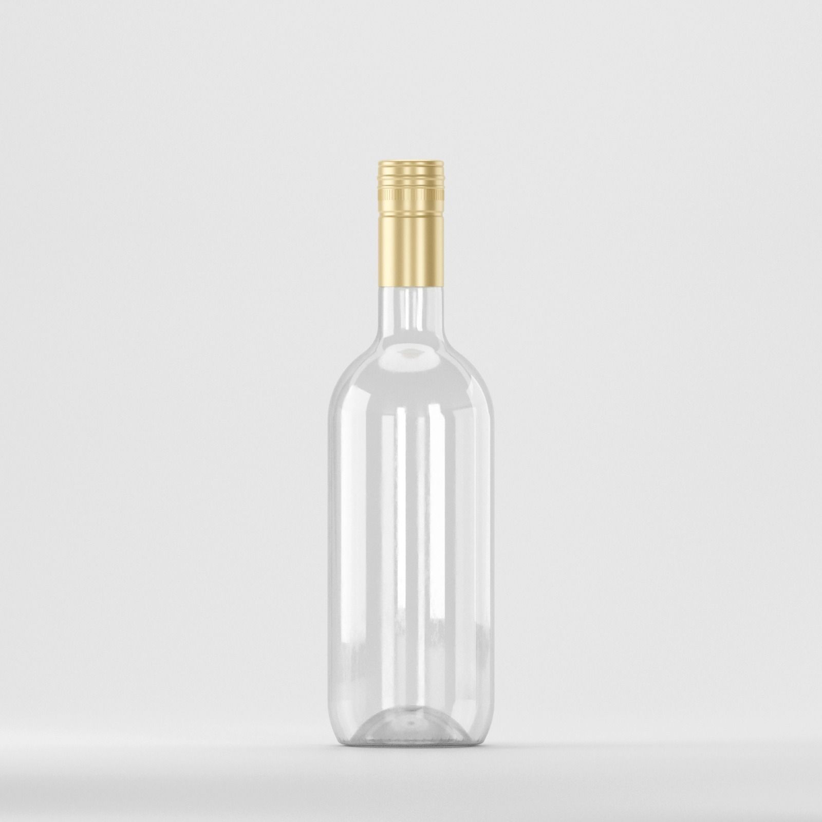 Flacon PET 750ml, transparent – cu capac filetant auriu