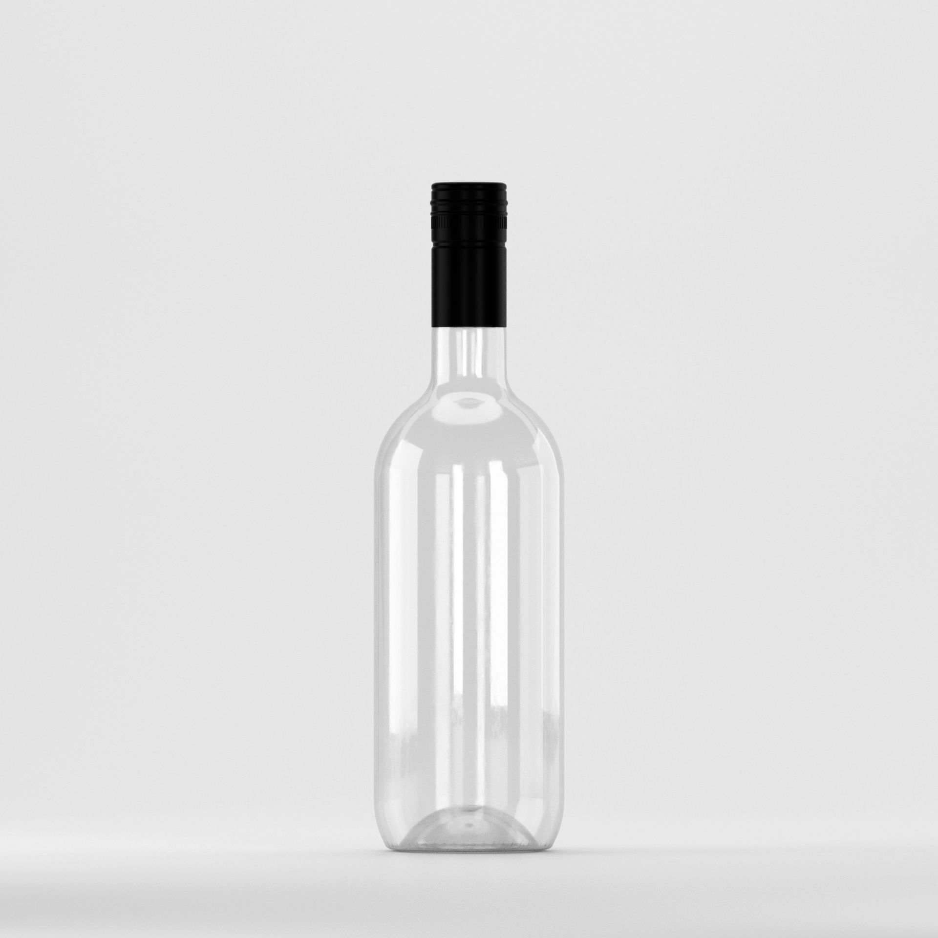 Flacon PET 750ml, transparent – cu capac filetant negru