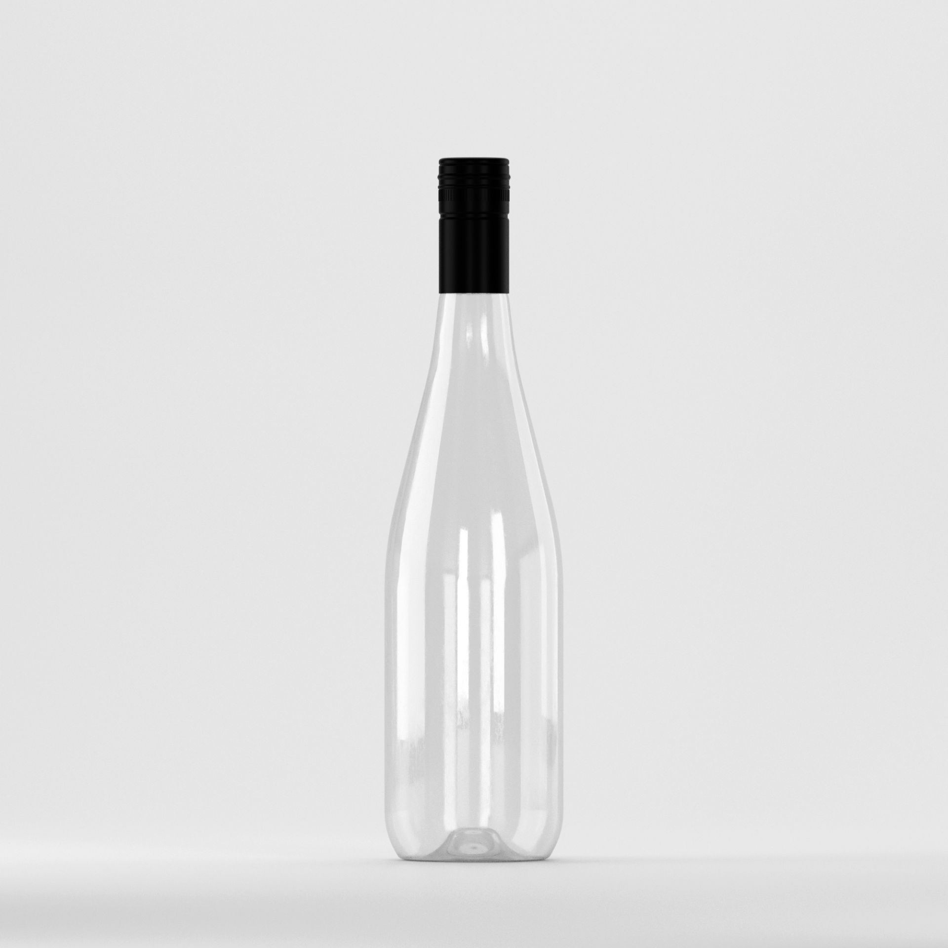 Flacon PET 750ml, transparent – cu capac filetant negru