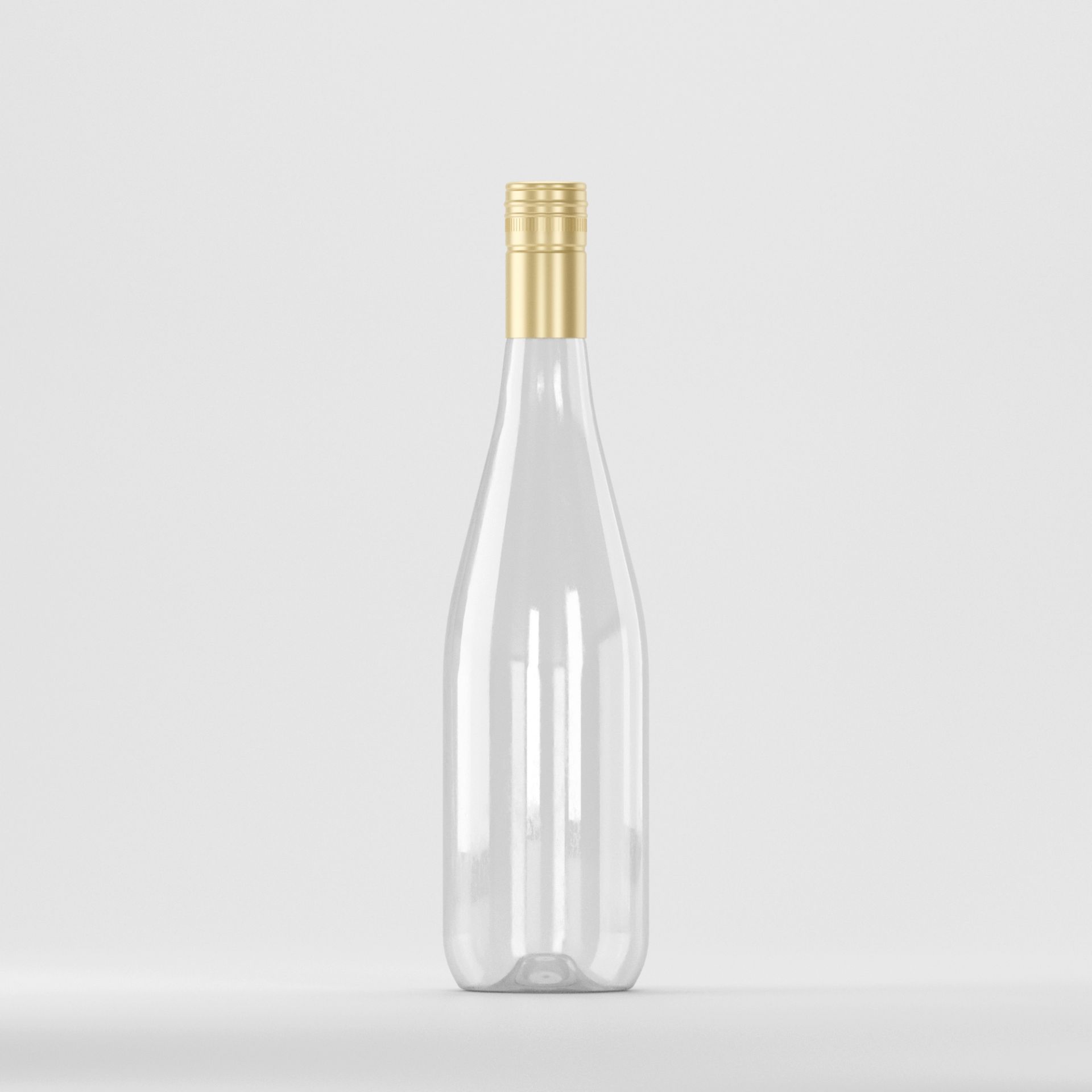 Flacon PET 750ml, transparent– cu capac filetant auriu