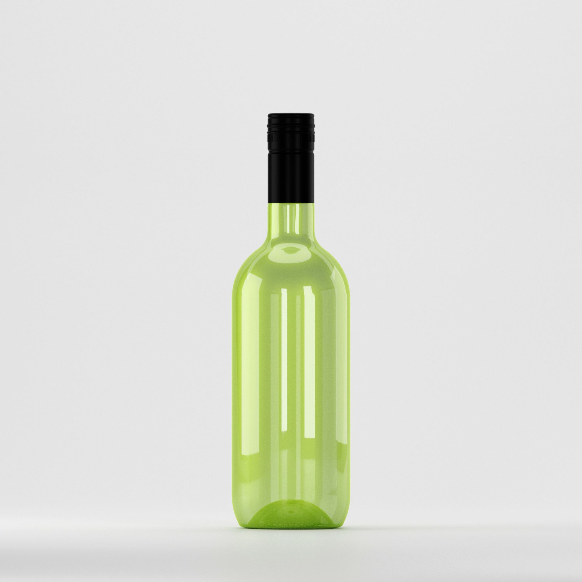 Flacon PET 750 ml rotund verde– cu capac filetant negru