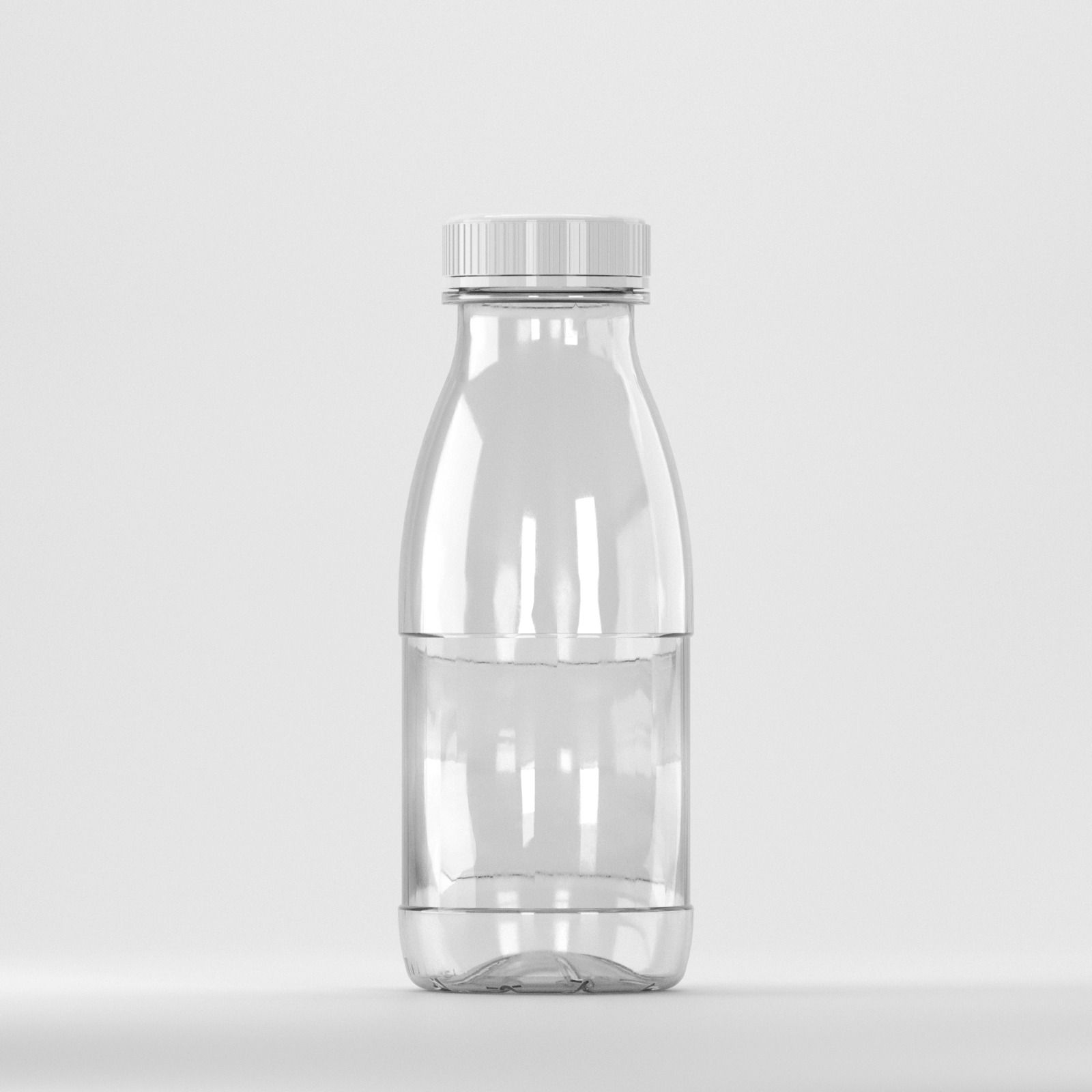 Flacon PET 400ml, Transparent Cu Capac Alb - Filet 38mm