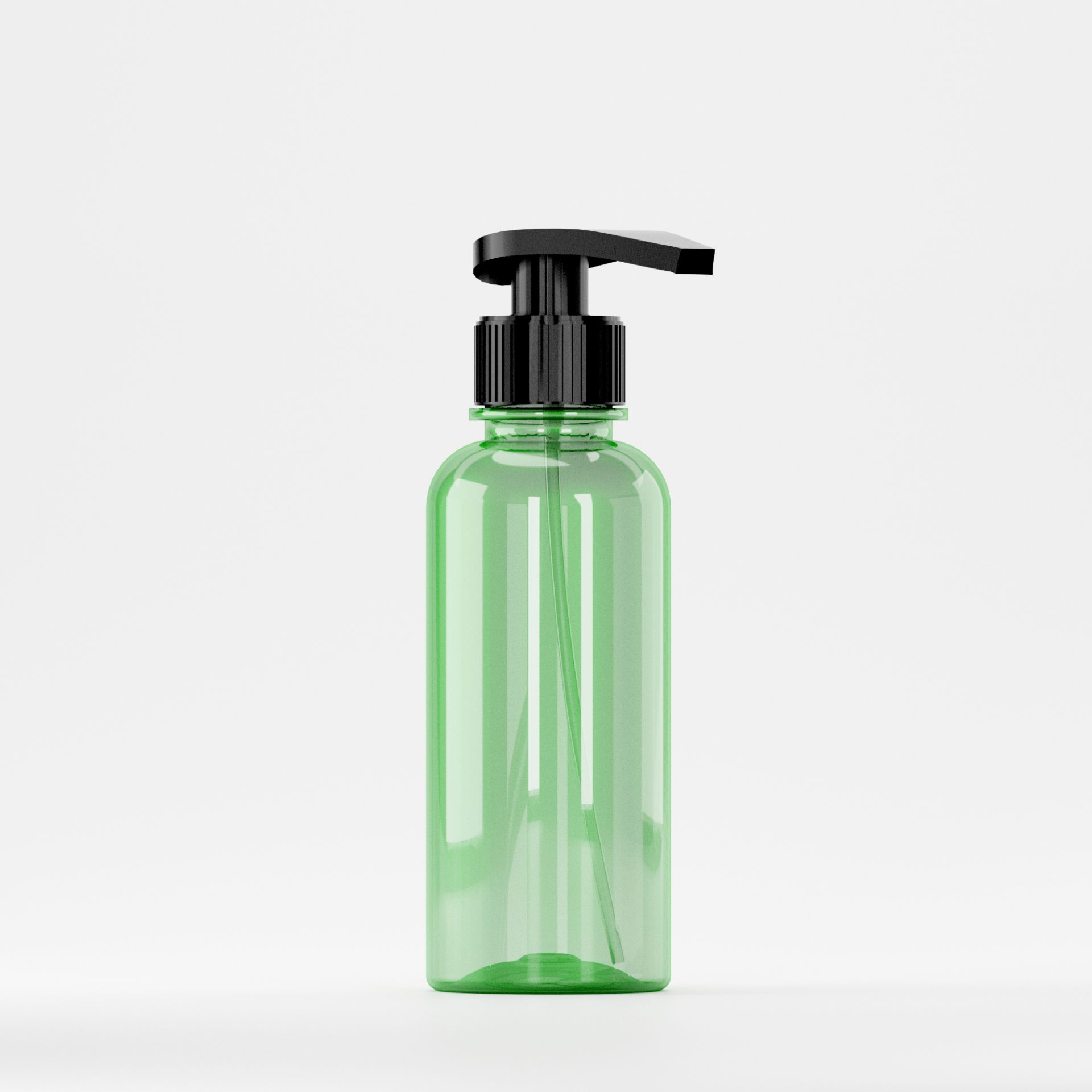 Flacon PET 200ml Verde – Filet 28mm – PCO 1810 cu Pompiță Neagră