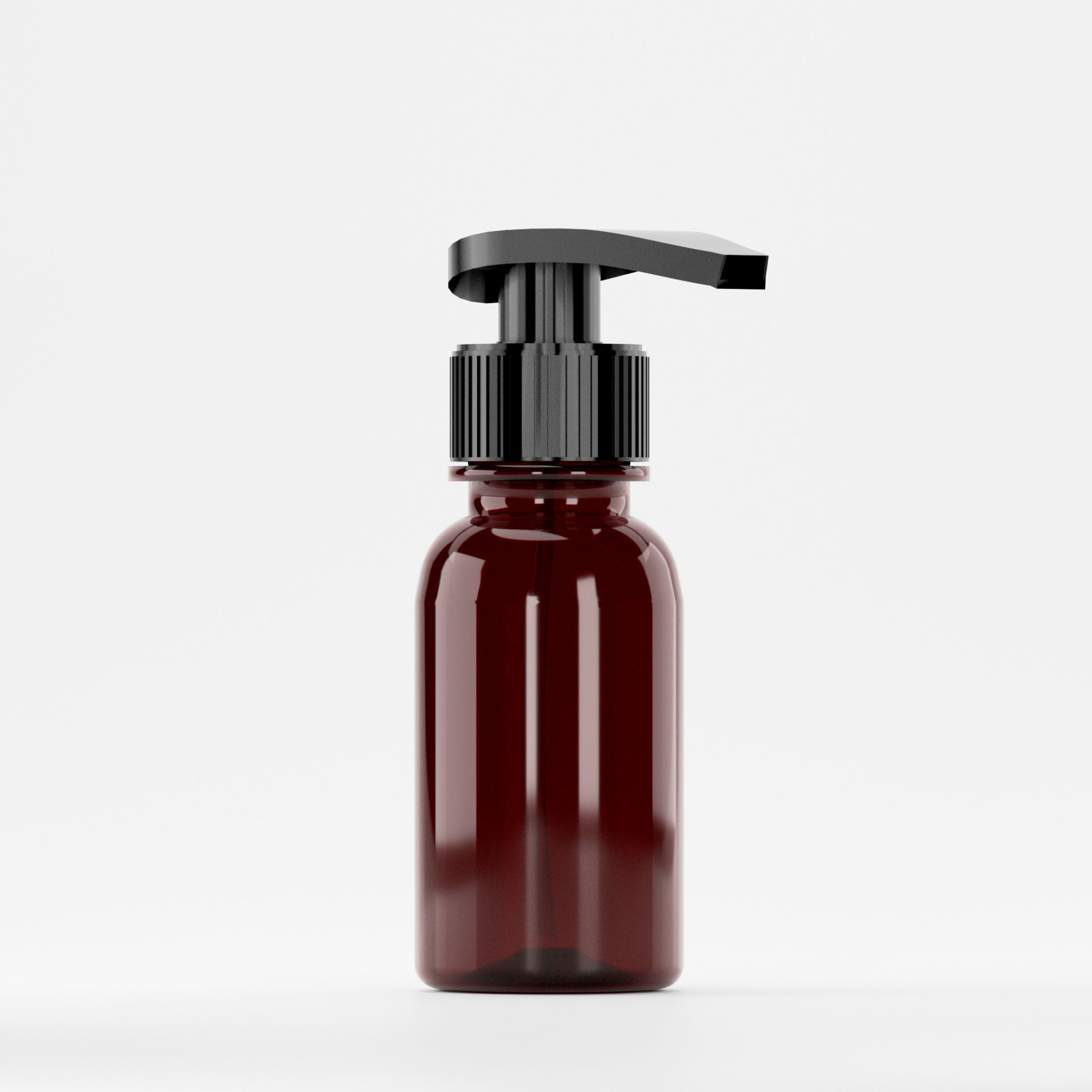 Flacon PET 100ml Brun – Filet 28mm – PCO 1810 cu pompiță neagră