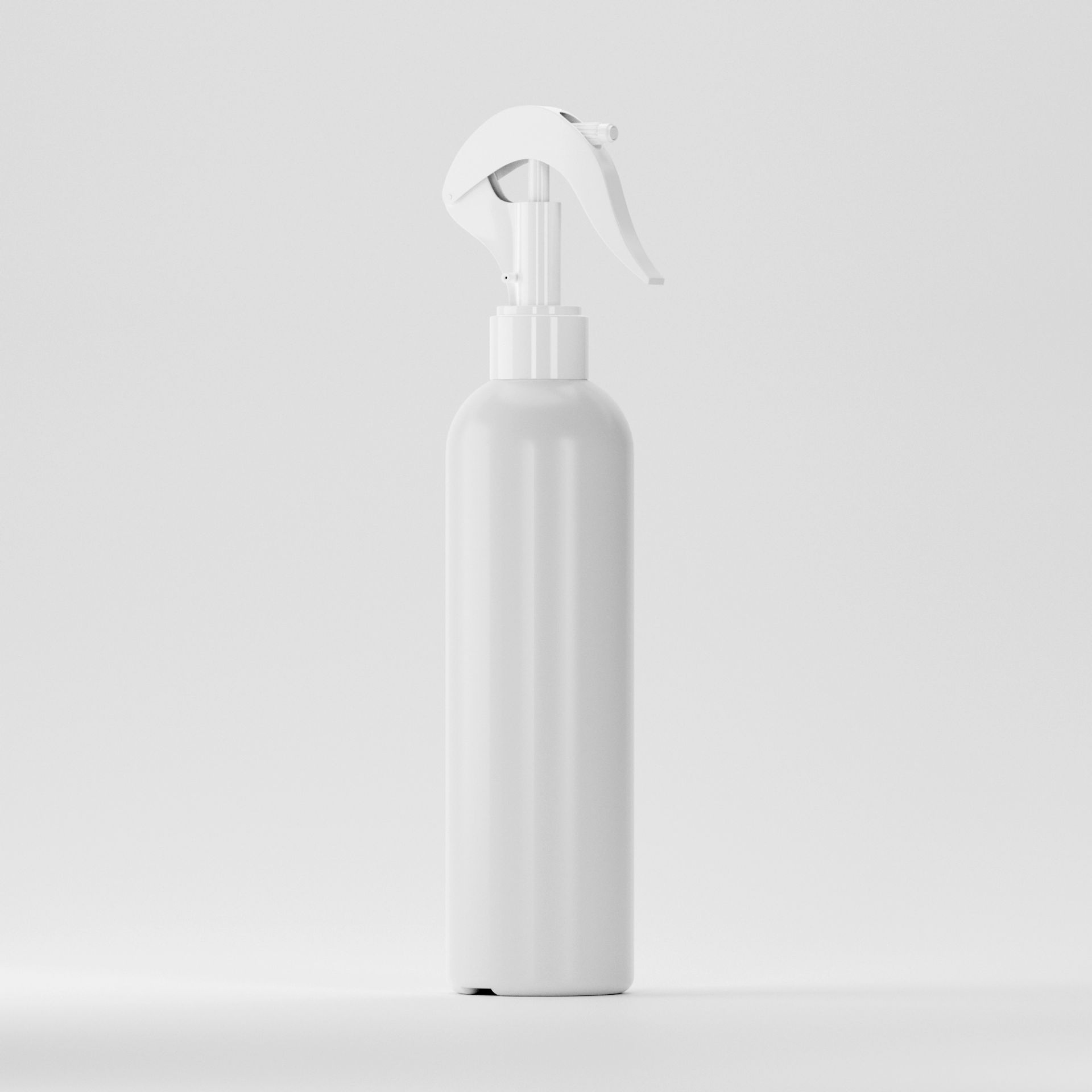 Flacon HDPE 250ml, Alb,  Filet 24mm – Cu Pulverizator/Trigger Alb