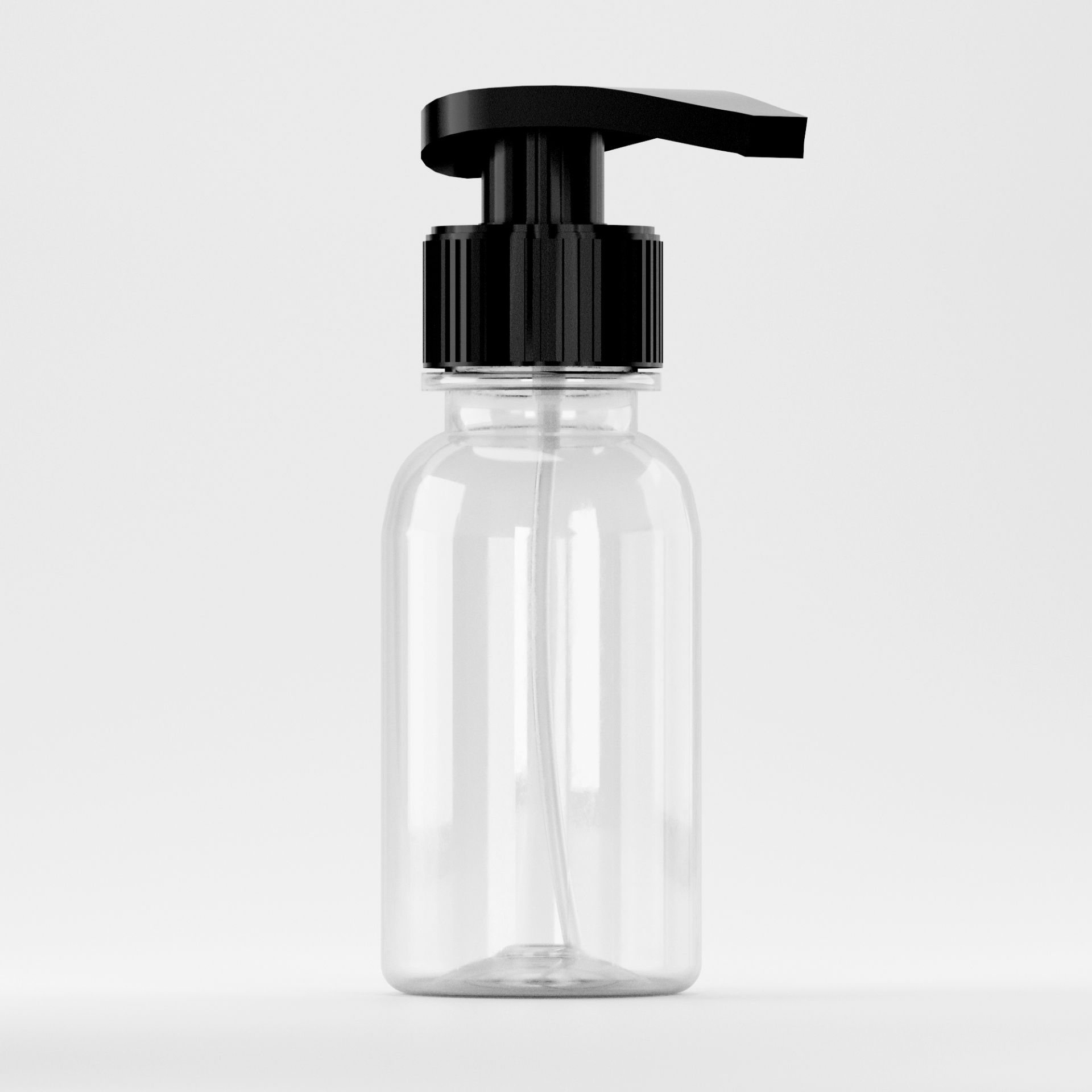 Flacon PET 100ml, Transparent, Filet 28mm – Standard PCO 1810, Cu Pompiță Neagră