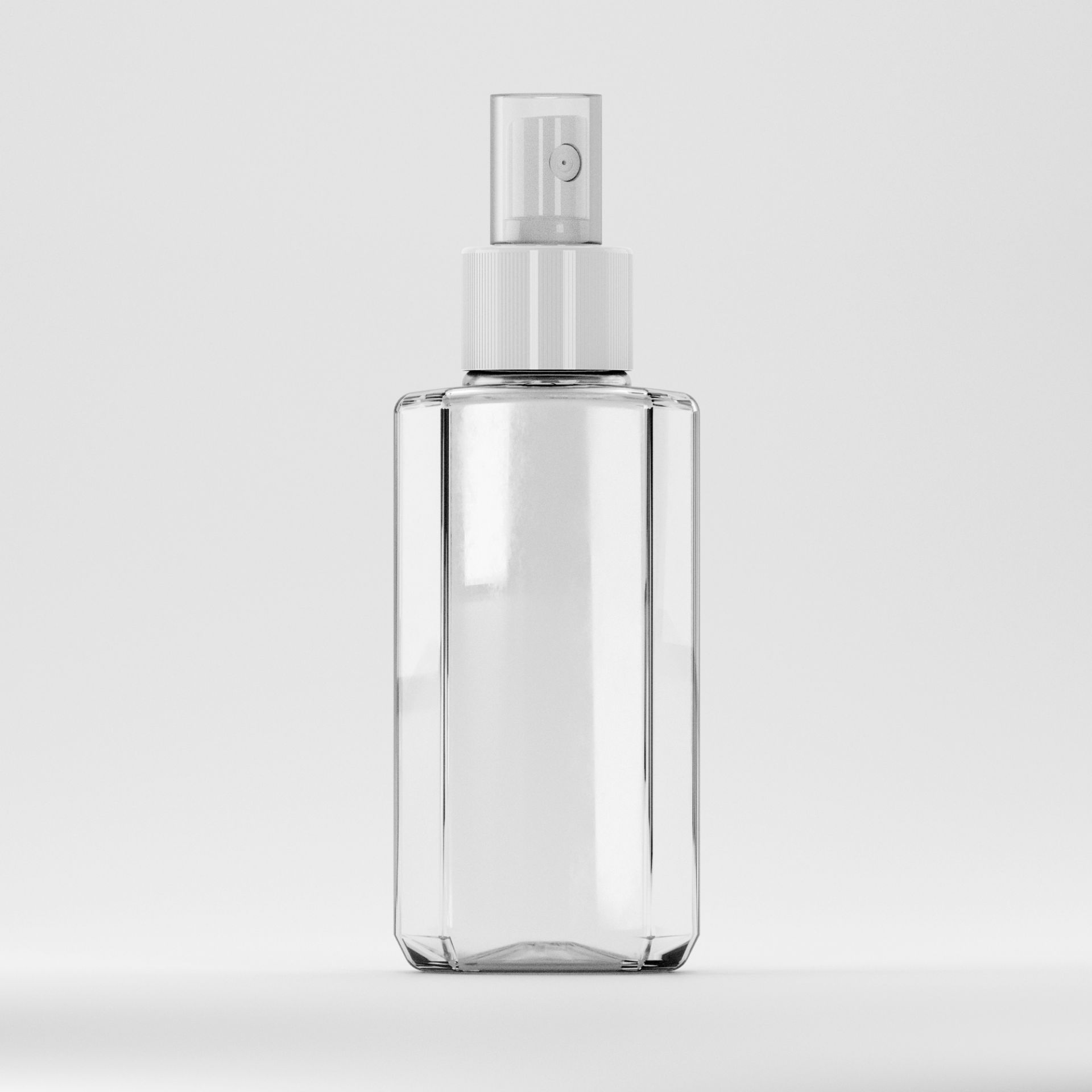 Flacon PET 75ml, Transparent, Filet 18mm, Cu Atomizor Alb